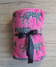 Leopard Print Super Soft Plush Throw Sofa Bed Fleece Cosy Pink Blanket Decor NEW