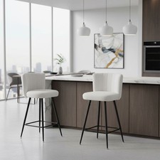 2x Bar Stools Modern Plush