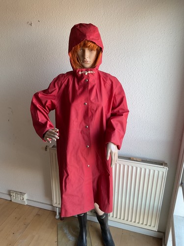 Red raincoat pvc rubber coat - ,