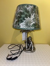 Monkey Table Lamp with Palm