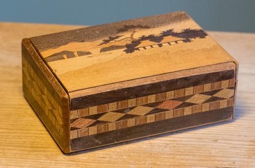 Vintage inlay wooden japanese - vintage,