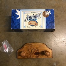 New Vintage Antique Style Miller Solid Pine Wooden Double Hook Swedish Rustic