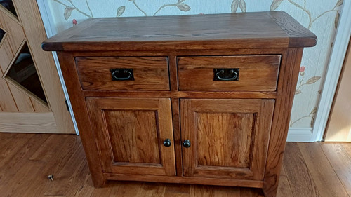 Solid oak sideboard drawers - sideboard,