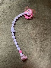 Vintage Baby Born Dolls Dummy Pacifier And Chain Clip Zapf Creation