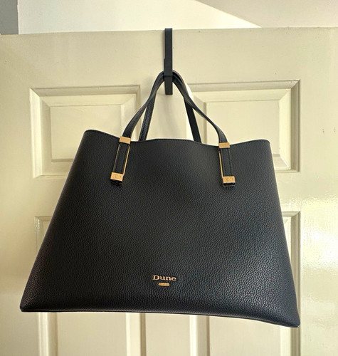 Dune black faux leather - leather, tote
