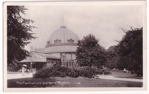 Buxton pavilion gardens rppc - buxton,
