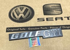 VW Golf MK1 GTI Rear Boot Tailgate Badge Emblem Black Chrome New Genuine OEM