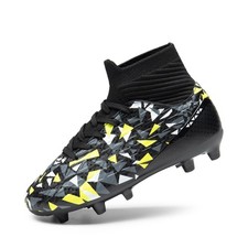 Boys Football Cleats Youth High Top Firm Ground Soccer Shoes for Little/Big K...