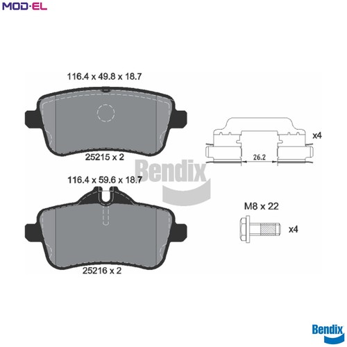 Brake pad set disc - disc,