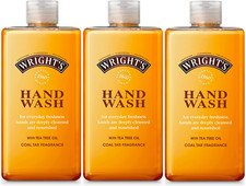Wrights Liquid Pump Hand Wash Coal Tar Fragrance Soap 250ml x 3