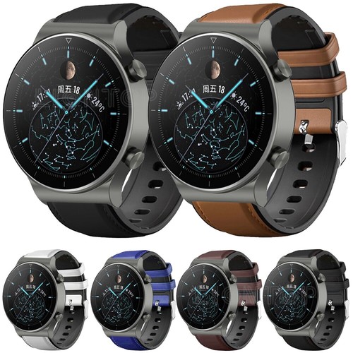 22mm leather silicone - leather+silicone, band
