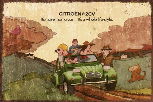 Citroen 2cv aged look - citroen,