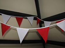 Fabric Bunting Handmade  Choice of colours and white 10M - 30 flags per Banner