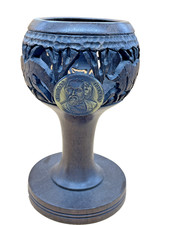 Charles Dickens Candle Holder – Hand-Carved Wood & Brass Plaque Rustic Mantel UK