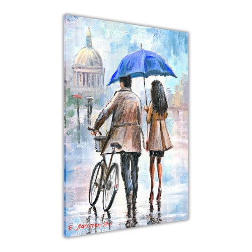 Couple umbrella canvas wall - couple,