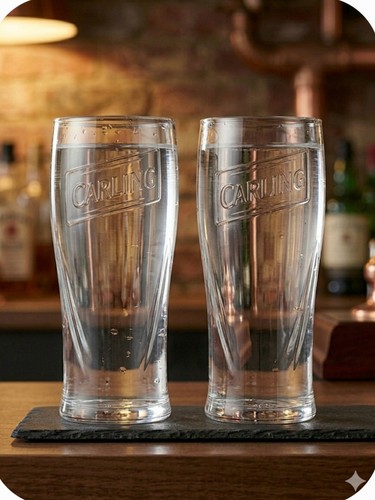 Carling pint glasses - 2, x