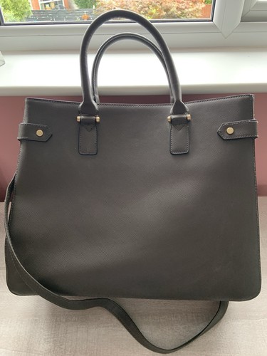 Brown faux leather handbag - brown,
