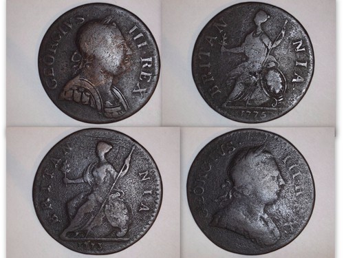 George iii half penny - 2x,