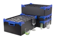 Glassware storage boxes totes - glassware,