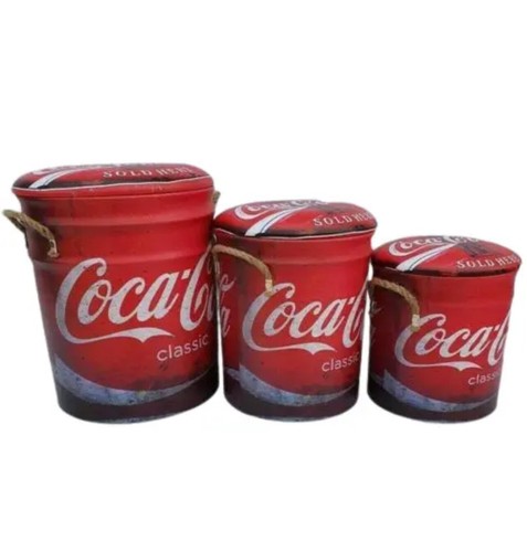 Coca cola retro barrel stool - cola,