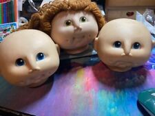 3 Vtg 1984 Fibre-Craft Martha Nelson Thomas Doll Baby Heads Pre Cabbage Patch