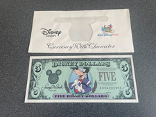 1997 $5 Disney Dollar Goofy 25th Anniversary A00629099A Rare with wallet