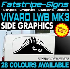 to fit VAUXHALL VIVARO MK3 LWB L2 PEEKING MONSTER GRAPHICS STICKERS CAMPER VAN
