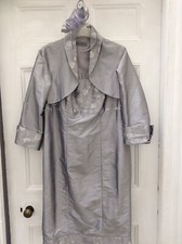 Jaego Silver Silk Dress and