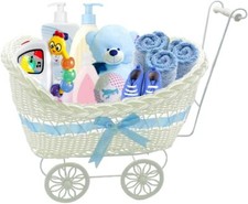 Baby Boy Gift Hamper Basket Pram Baby Shower Room Party Decor For New Born Baby