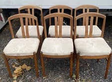 Set of Six Yngve Ekstrom Dining Chairs Retro Mid Century Swedish Design Danish