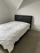 Brown Faux Leather Double Bed