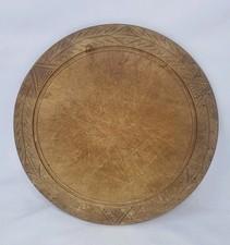 Vintage Carved Wooden Breadboard Sycamore American Antique 11.75" Kitchenalia 