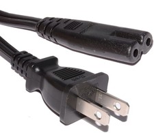 Power Cord - US 2 Pin Plug to