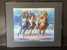 Equine horse racing painting - equine,