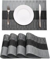 Black Placemats Set of 4