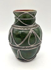 Moroccan  Porcelain Vase Green