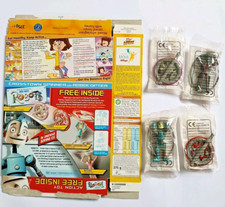 2005 Kelloggs Cereal Honey Loops Robots Spinner & Robocopter set & packet