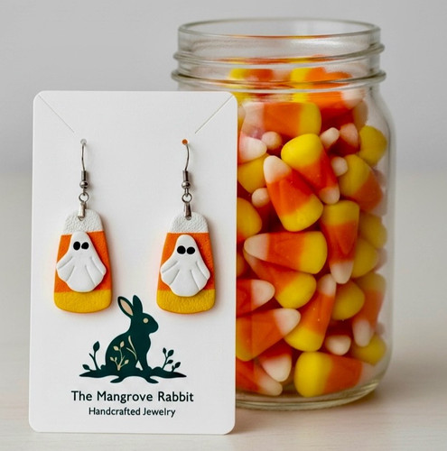 Candy corn ghosts handmade - corn,
