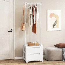 Clothing Rack with Drawers Rolling Garment Rack with Side Hooks