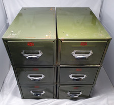 Lot of 6 Vintage Veteran Series Filing Cabinet Drawers