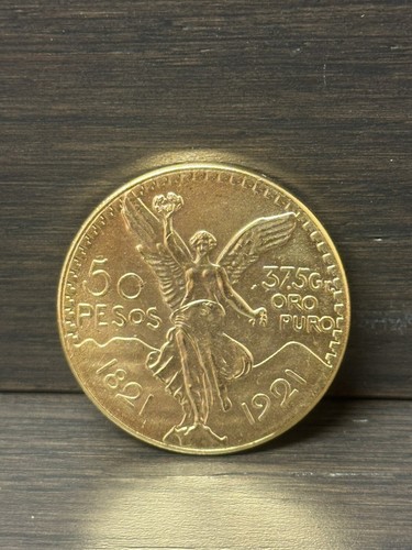 Gold plated mexican coin - gold,
