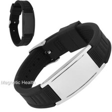 MENS MAGNETIC SILICONE HEALING WRISTBAND SPORTS BRACELET ARTHRITIS PAIN RELIEF
