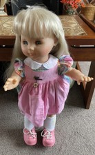 Rare Vintage Fully Dressed Zapf Creation 19 Inch Posable Limb Toddler Doll Girl
