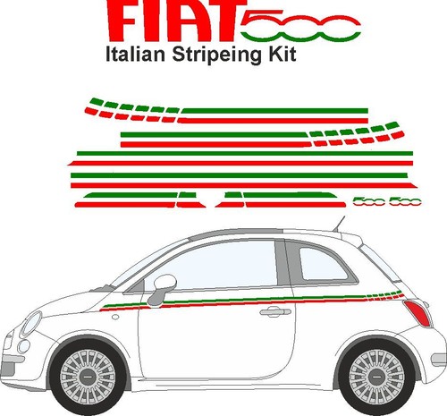 Fiat 500 italian car stripes - fiat,