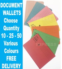 10, 25, 50 x 285gsm Cardboard Foolscap Envelope Folders Filing Document Wallets