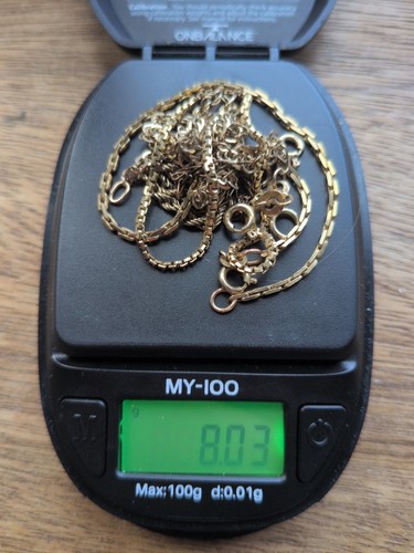 9ct gold chains mixed - 5x,