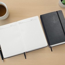 A5 Lined Note Book Hardcover Notepad with Inner Pocket 360 Pages 100GSM UK