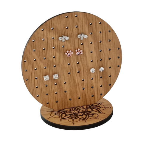 Stud earring holder - stud, wooden