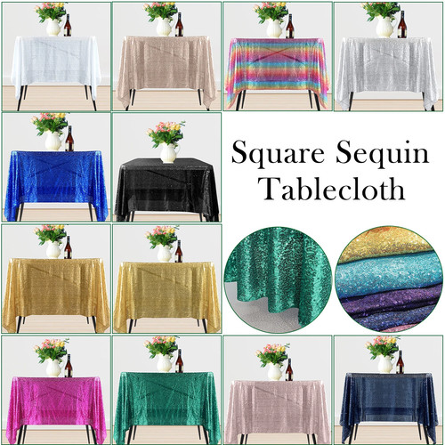 Sequin tablecloth square table - sequin,