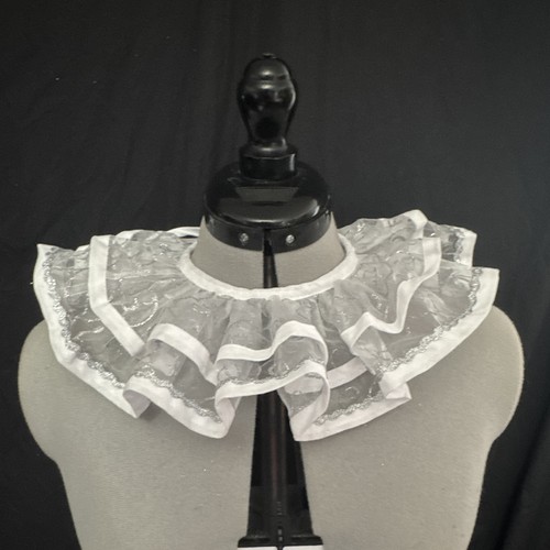 Clown white lace ruffled - white,
